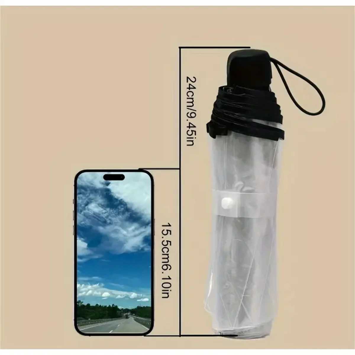 New Net Red Thickened Fashion Transparent Men and Women Universal Manual Portable Folding Umbrella Home Essential UmbrellaM251122