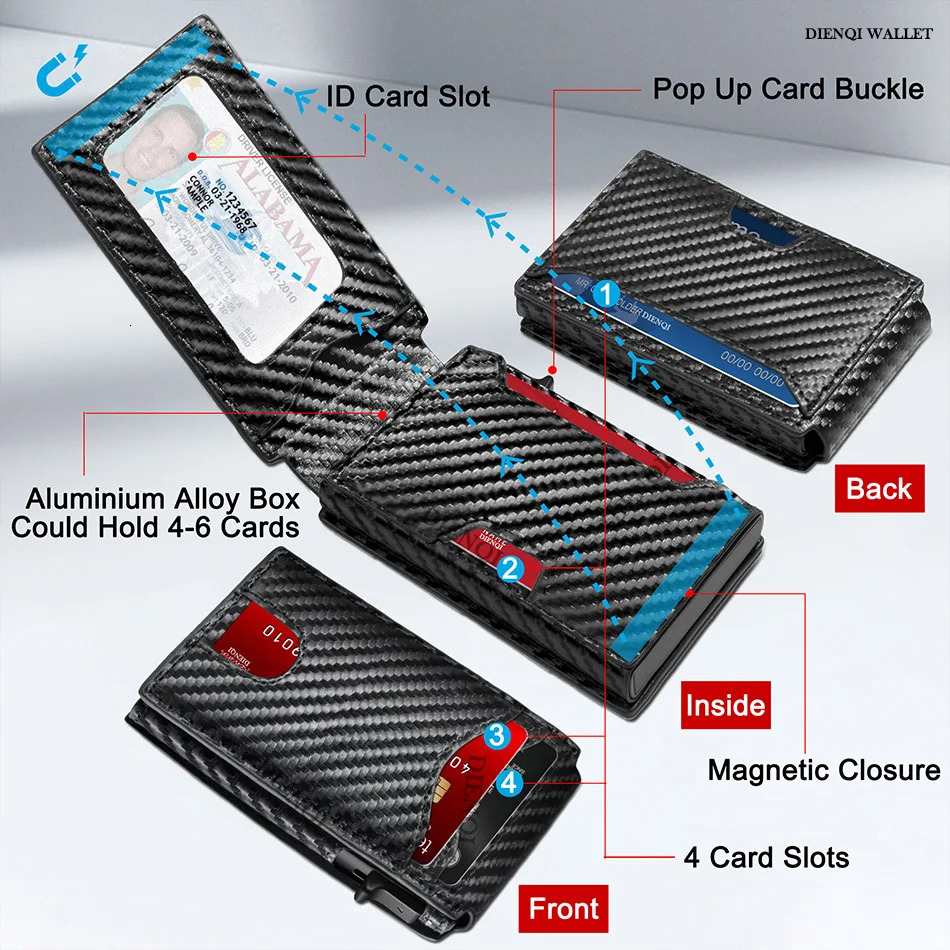 Carbon Fiber Rfid Credit Card Holder Men Wallets Anti Theft Slim Thin Wallet Cardholder Minimalist Wallet Purse Walet Bag251119