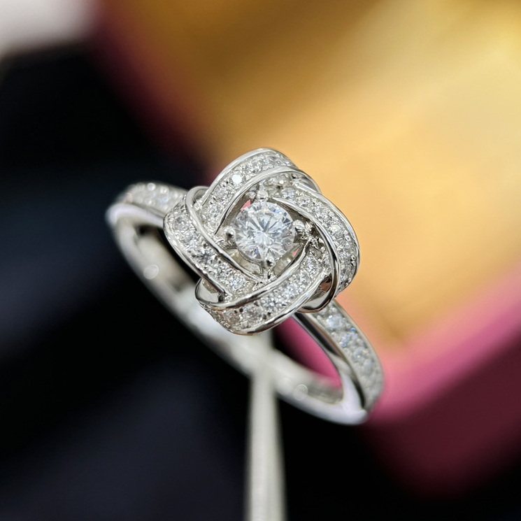 ADITA designer ring diamond wedding ring 925 silver gold plated 18K t0p quality for women never fade with box 020