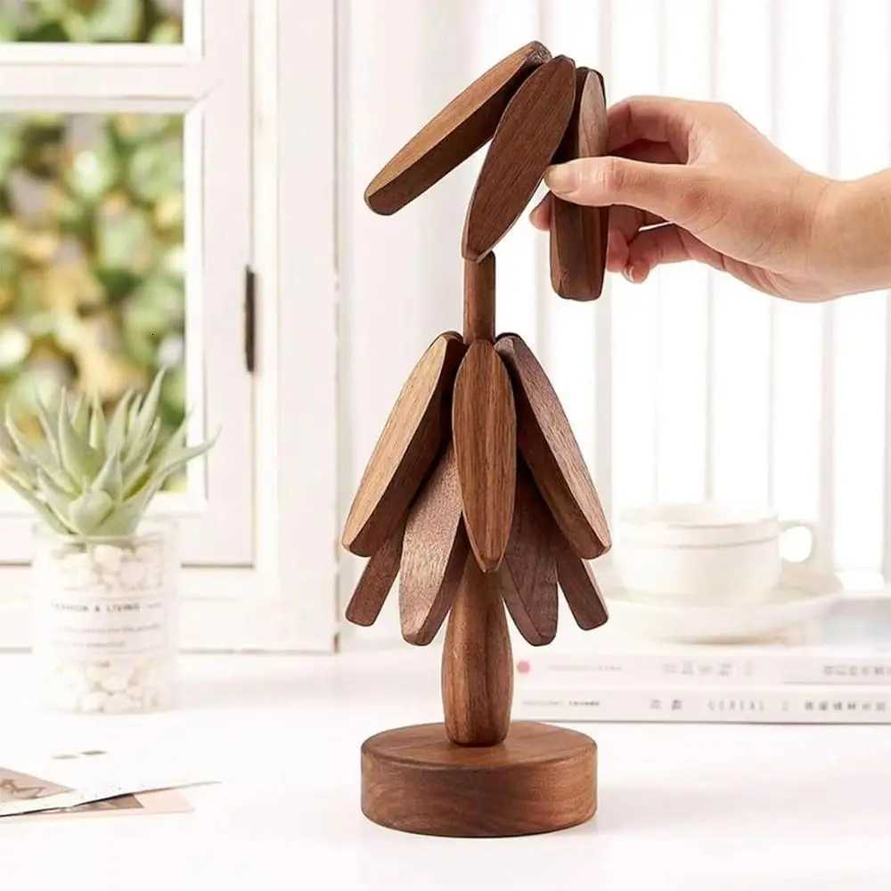 3/4PCS Anti Scald Heat Tree Design Coaster Wood Placemats Resistant Coaster Stand Tree Design Coaster Tree Shape C251122