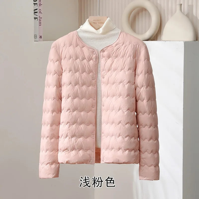 Womens Fashion Lightweight Down Jacket Trendy Cropped FallWinter Style White Duck Insulated Coat 251112