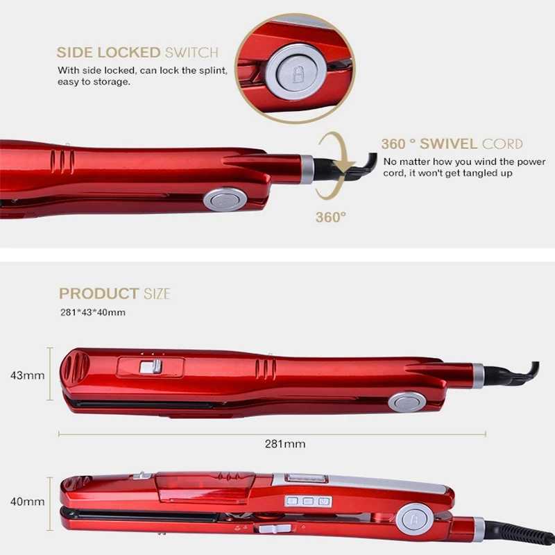 Hot Sale Portable Steam Hydrating Hair Straightener Wet and Dry Dual Use 2 in 1 Professional Flat Irons and Curling IronT251122
