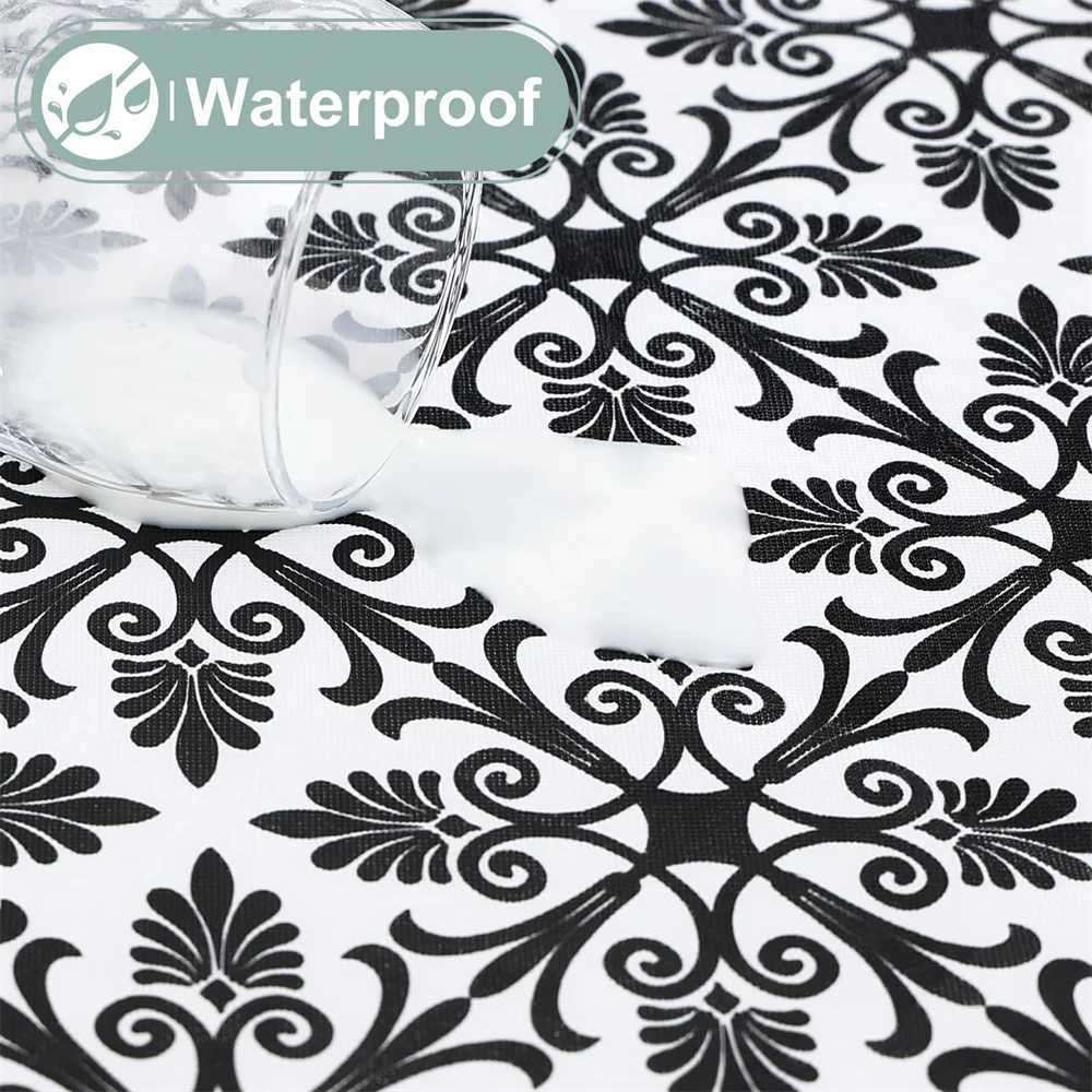 Homaxy Rectangle Vinyl Table Cloth Elastic Fitted Tablecloth Waterproof Plastic Table Covers Fold Tables Picnic Camping Outdoor C251122