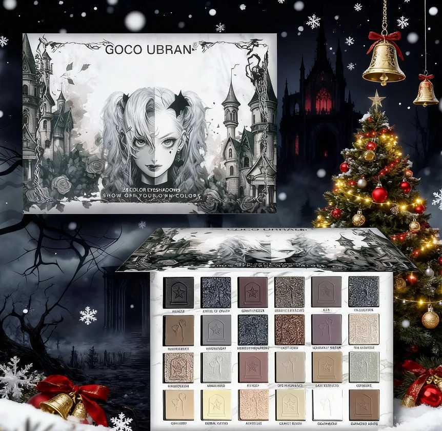 Dark Elf 24-Color Eyeshadow Palette - Vampire Inspired Matte/Shimmer/Glitter 12H Wear No Fallout Cosplay/Club/RaveHalloweenT251122