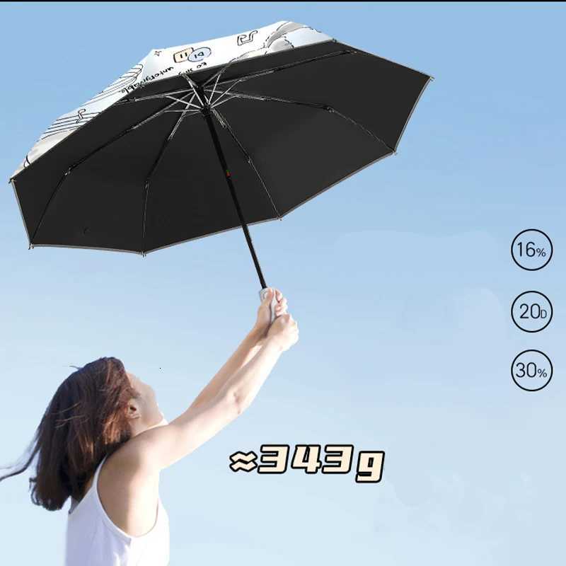 Umbrella Music Cat Fashion Automatic sun umbrellas Wind rain UV resistant Anti rebound portable folding rain umbrella ParasolM251122