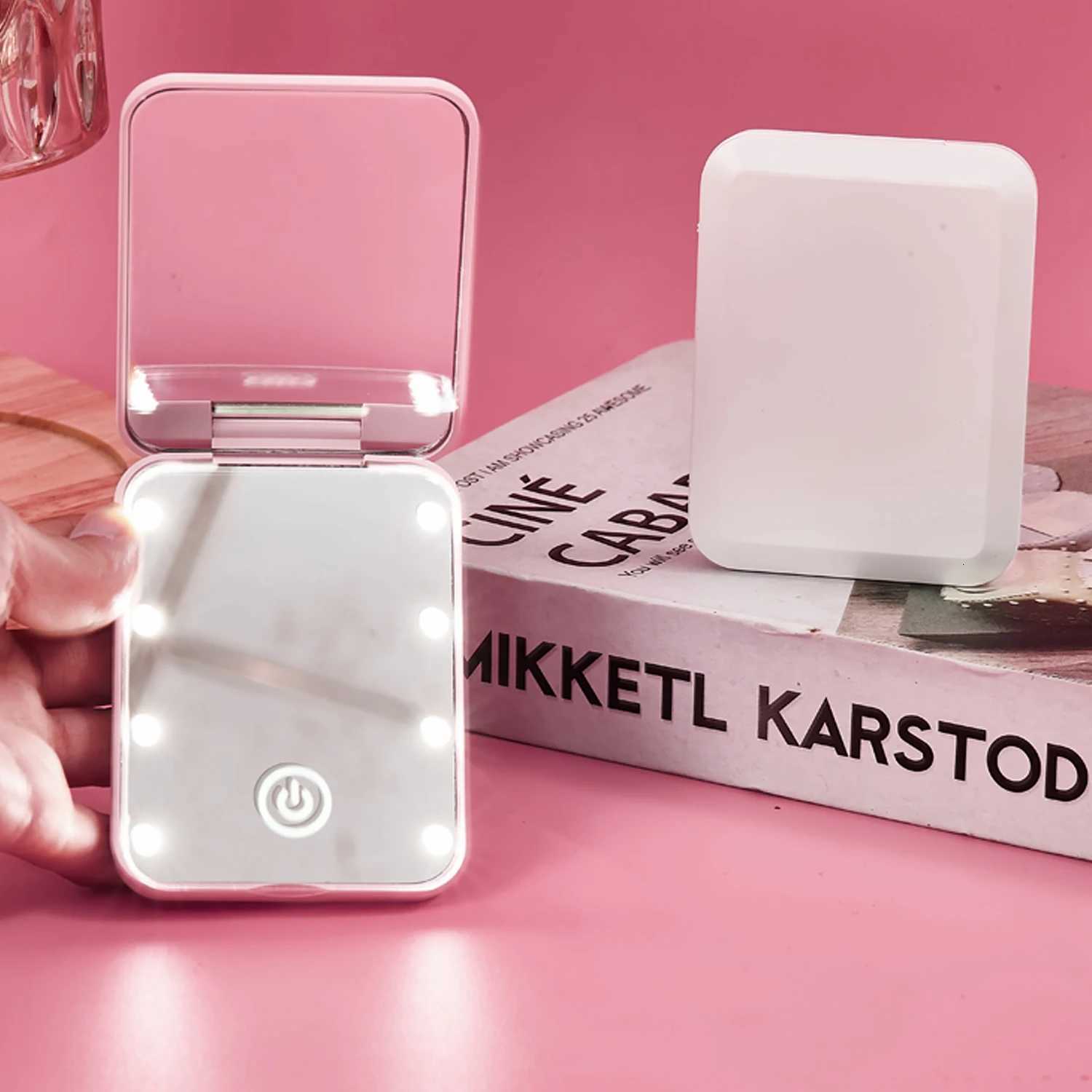 LED makeup mirror Compact Small Folding makeup mirror Portable travel makeup mirror Exquisite Womens Gift M251122