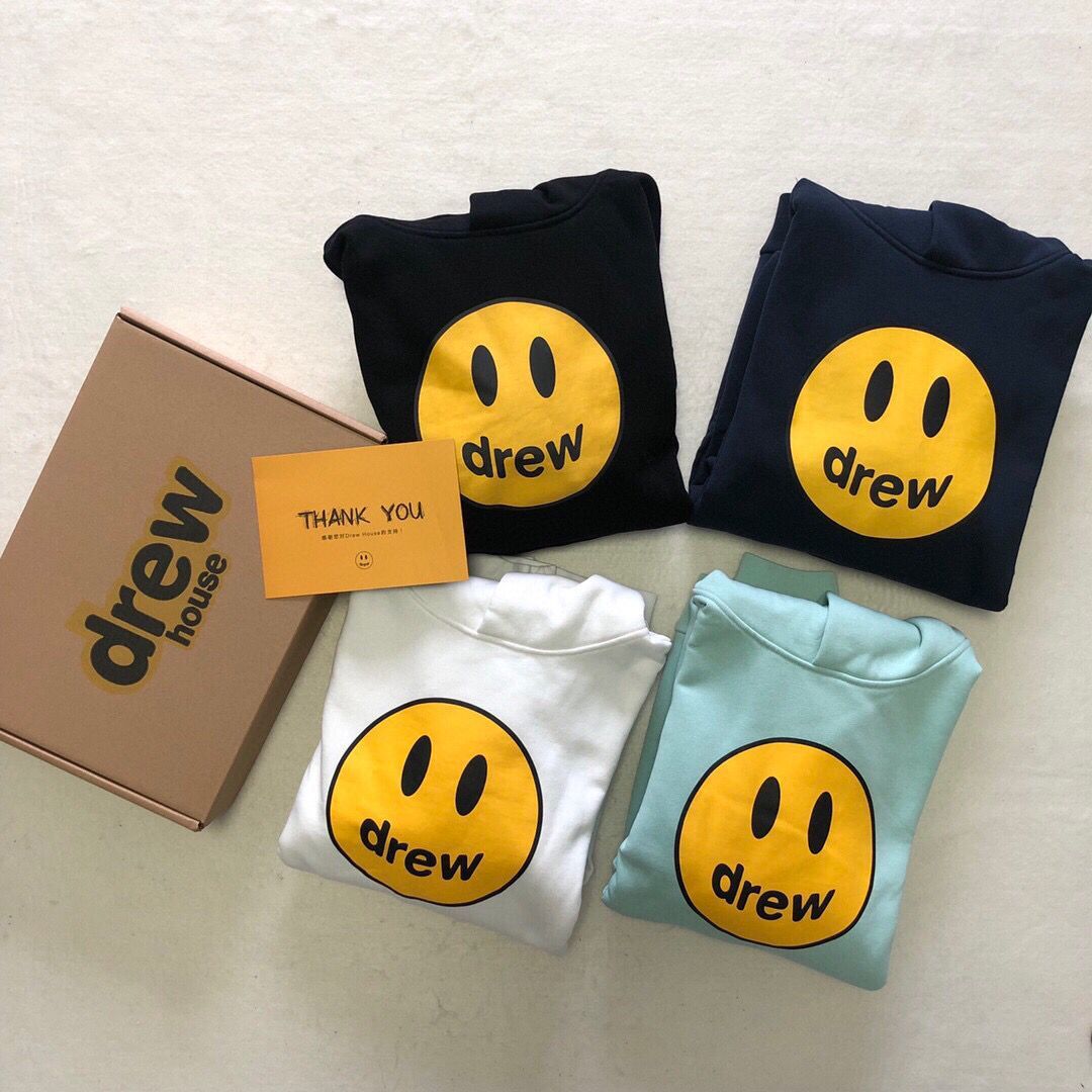 Drew House DREW Justin Smiling Bieber High Street Loose Long Sleeve Hoodie