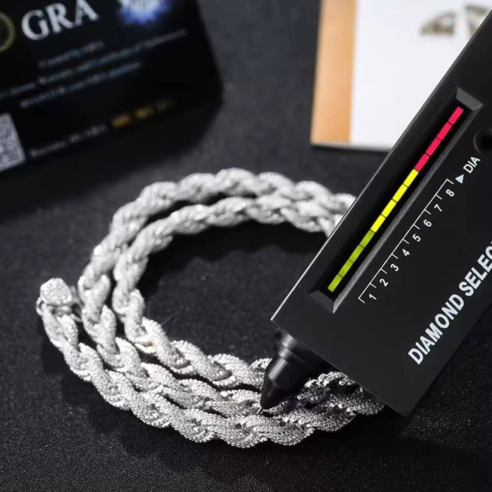 Gra Certificate Factory Price Custom Rapper Big 8mm 925 Sterling Silver Full Iced Out Moissanite Twist Rope Chain for Men