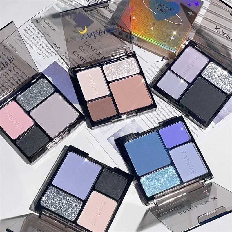 4-Color Eye Shadow Palette Makeup Glitter Blue Pearlescent Metallic Korean Acrylic Smoky Eye Shadow Palette Makeup CosmeticsT251122