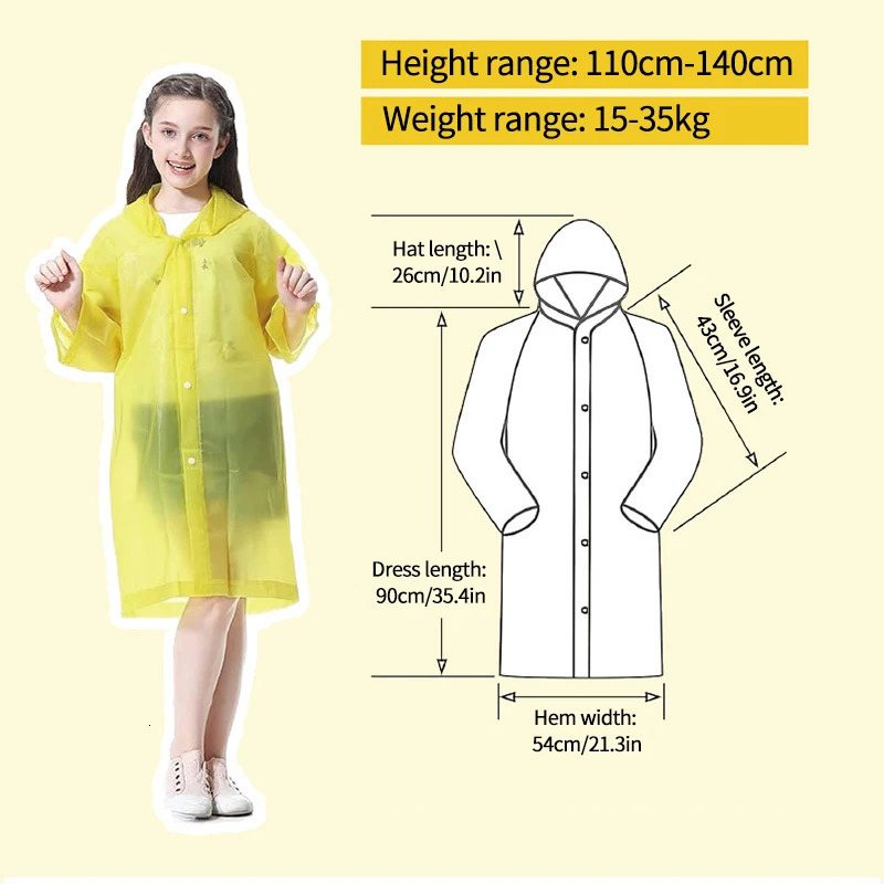 Waterproof Childrens Rain Poncho Non-Disposable Travel Rain Gear Coat Boy Girl Outdoor Hiking Coat Child Raincoat Kid Rainwear 250421 - view 4
