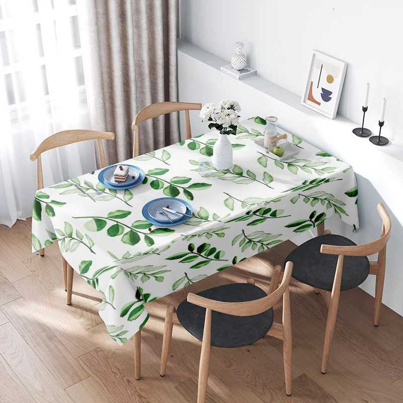 Luxury Dining Table Cloth Green Leaves Print Universal Fit Cover for Home Decor Easy Washable Fabric Perfect Gift for Housewarmi C251122
