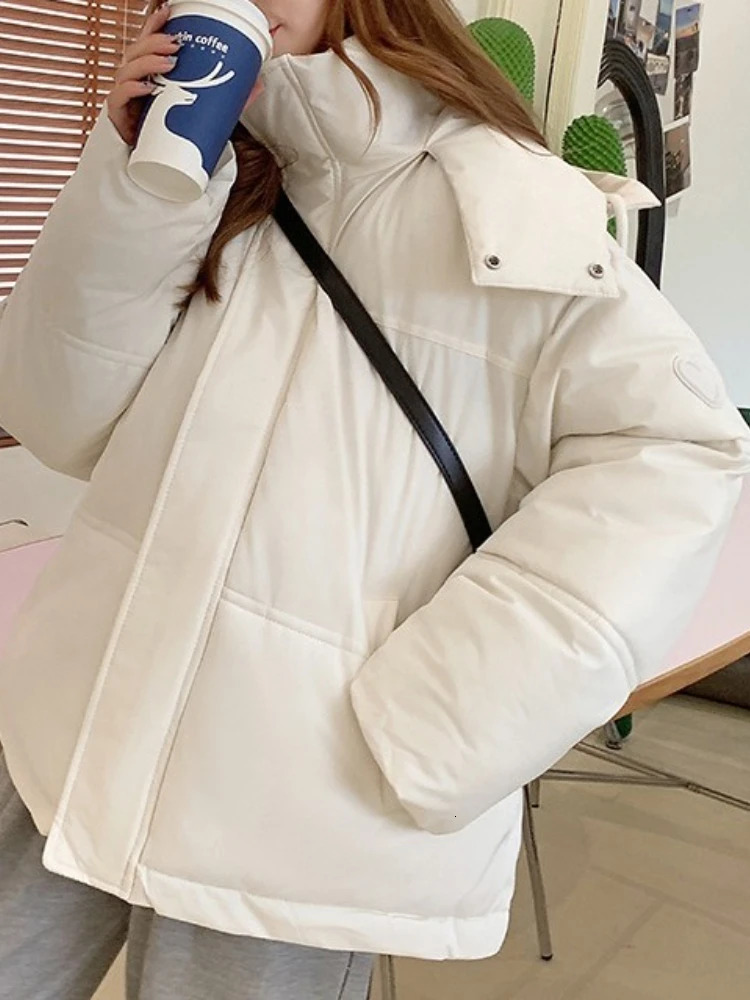 in Autumn Winter Jacket Hooded Short Coat Women Overcoat Solid Cottonpadded Clothes Female Parka Outerwear winter coat 251110