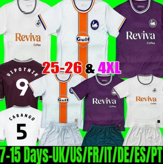 25 26 Swansea Soccer Jerseys 2025 26 Camisetas De Futbol Home Away Third TCHAM CULLEN PIROE Obafemi Ntcham Whittaker Paterson Piroe Men Adult