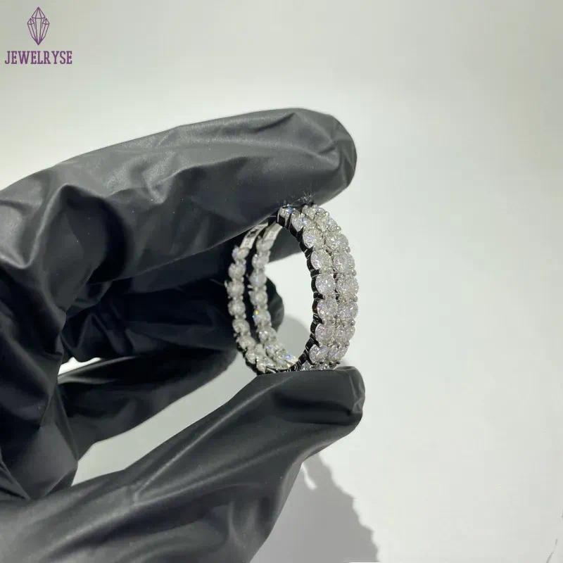 25mm-55mm Diameter Allergic Free 925 Sterling Silver Bling Moissanite Hoops Earrings Nice Gift for Girls Women Party Wedding