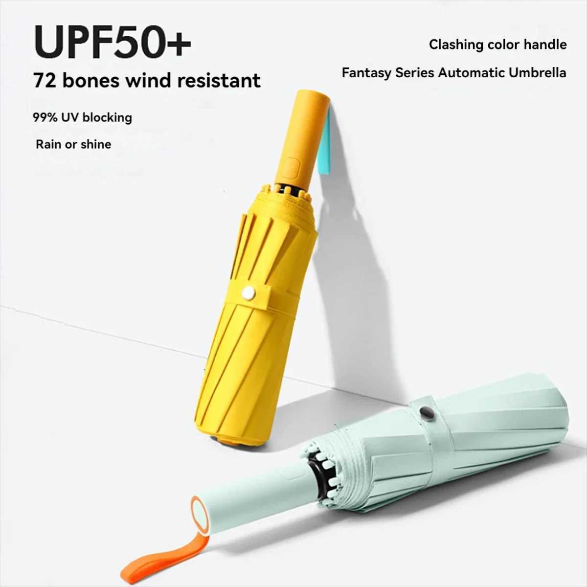 Super Strong Windproof Automatic Folding Men Umbrella 72/80 Bone Reinforced Large Rainproof Sun UV Protection Umbrellas WomenM251122