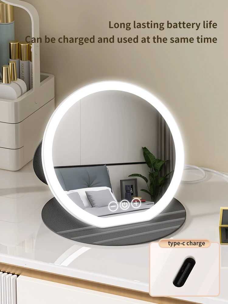 3 Color LED Makeup Mirror Dimmable with Touch Screen Fold Adjust Cosmetic Mirrors 866 728inch for Tabletop Travel Home Use M251122