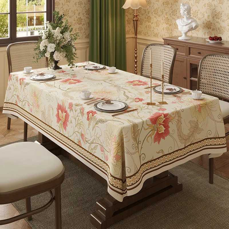American rural tablecloth light luxury senior sense table cloth rectangular waterproof atmosphere feeling round table cloth C251122