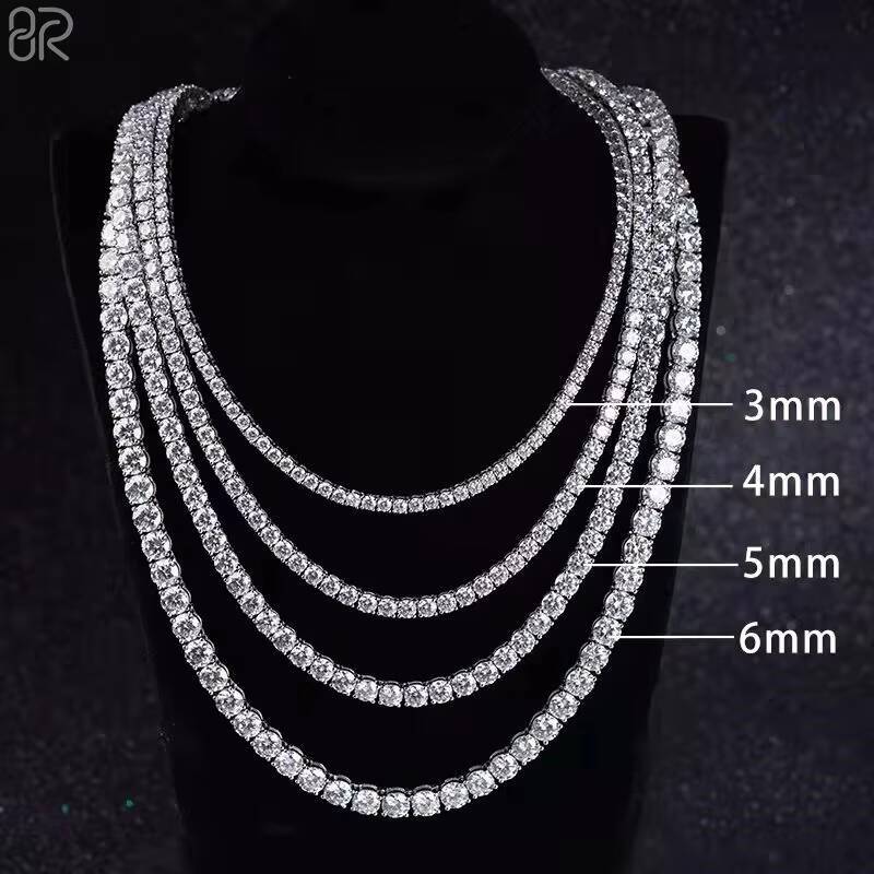 Wholesale Price Gold Plated Vvs Moissanite Tennis Chain Iced Out Round Brilliant Cut Moissanite 925 Silver Tennis Bracelet