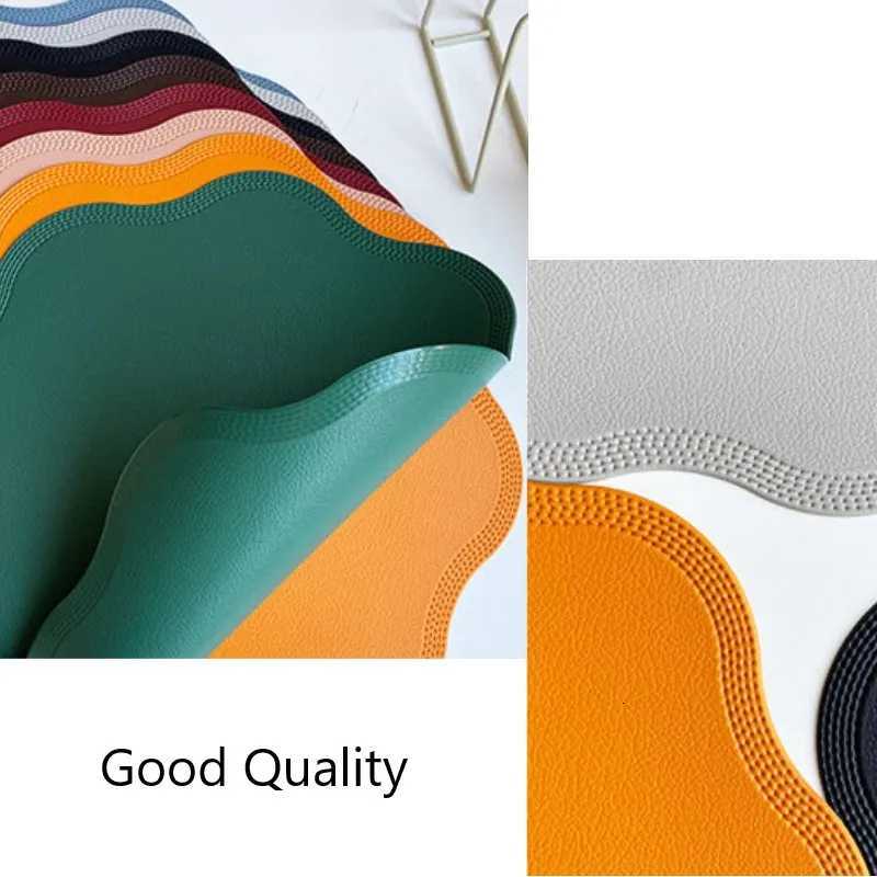 1/4/6Pcs Orange Placemats Faux Leather Flower Round Shaped Table Mats Table Decoration Accessories Indoor/Outdoor Table Mats C251122