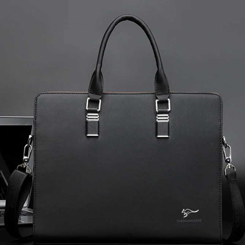 Business level mens briefcase high-capacity laptop handbag office mens shoulder messenger bag luxury handbag W250422