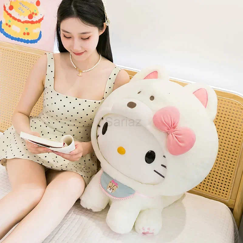 Sanrio Hot Large Size Hello Kitty Transforms Into A Puppy Series Plush Toy Cartoon Anime Filled Doll Kawaii Decorate Girl Gifts H251122