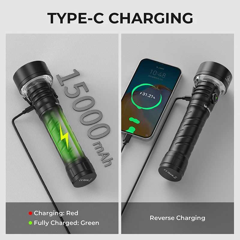 Wurkkos TS27 High-Performance Flashlight 3200LM Multi-Function Rechargeable Ideal for Outdoor Camping Built-in 15000mAh Battery C251122