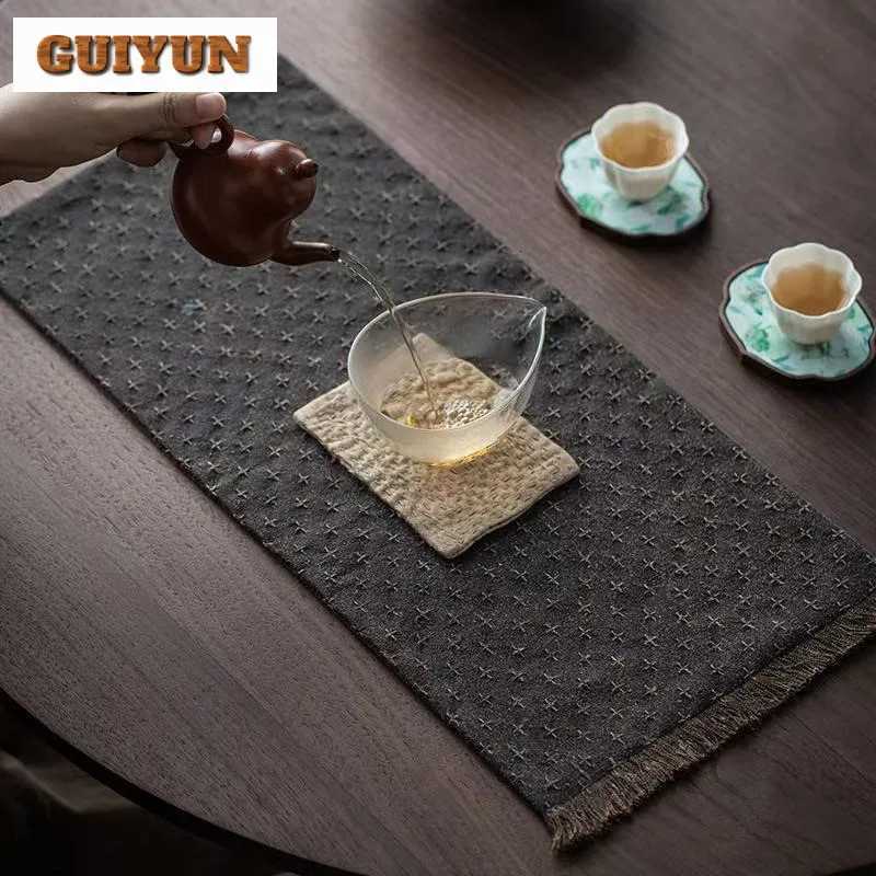 Fragrant Cloud Gauze Splicing Fabric Coasters Luxury Hot Pad For Coffee Cups Heat Insulation Placemats Chinese Tea Drinkware C251122