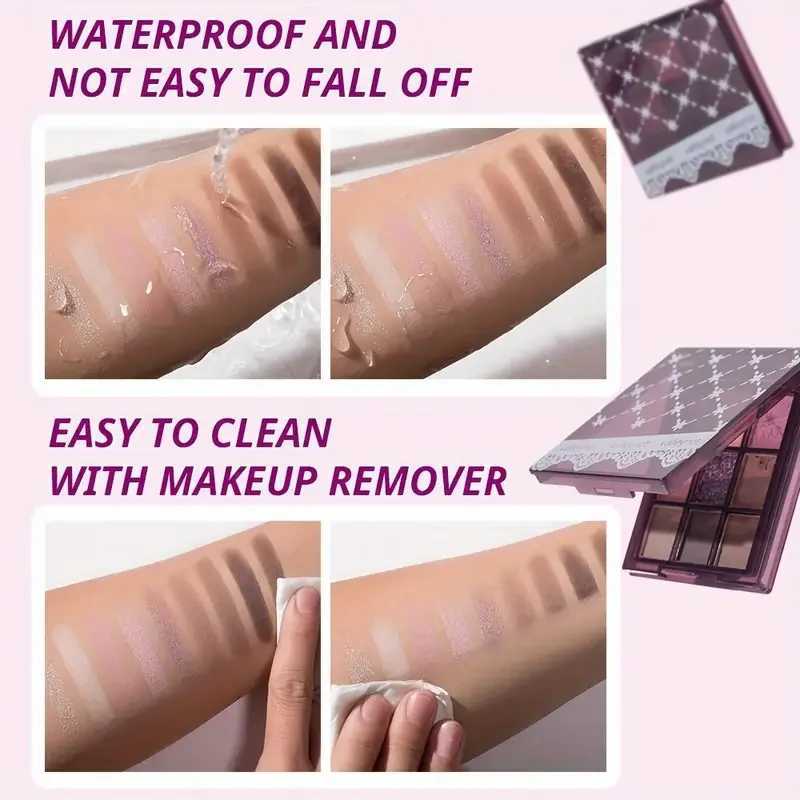 9-Color Purple Eyeshadow Palette - Matte Shimmery Waterproof Sweat-Proof Long-Lasting EyeshadowSuitable for Music FestivalsT251122