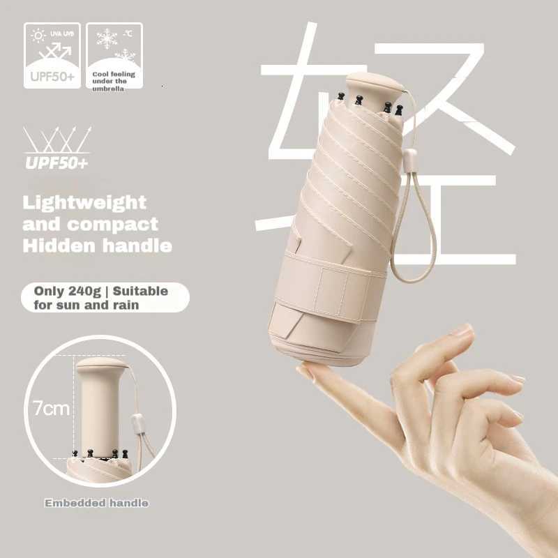Ultra light mini telescopic handle dual-use sun protection and UV protection folding black rubber sun umbrellaM251122
