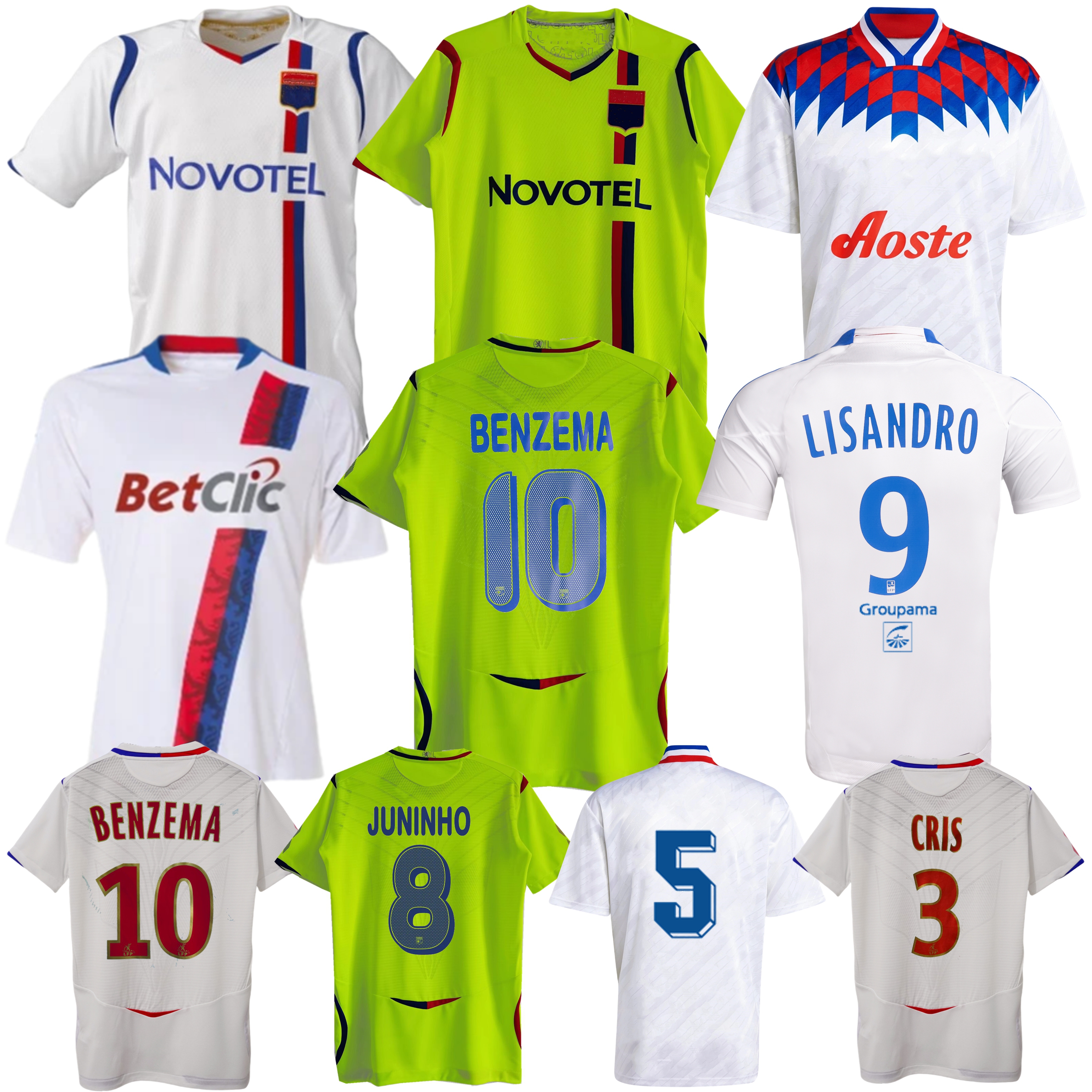 2010 2011 Lyonnais Lyon retro soccer jerseys Lisandro 2008 2009 Juninho Benzema vintage classic Toulalan Gomis GOURCUFF football shirt