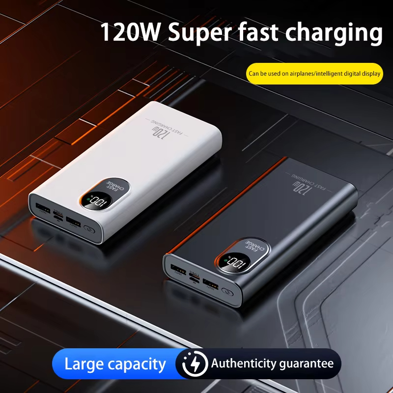 2026 120W 50000mAh Power Bank Super Fast Charging Battery High Capacity Digital Display PowerBank for iPhone Samsung Redmi