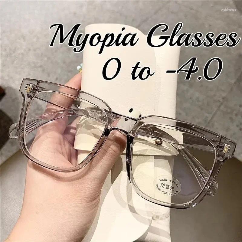 Sunglasses Myopia Anti Blue Light Clear Glasses Women Men Big Frame Nearsighted Eyeglasses Unisex Myopic Eyewear Diopters 0-1-1.5-4
