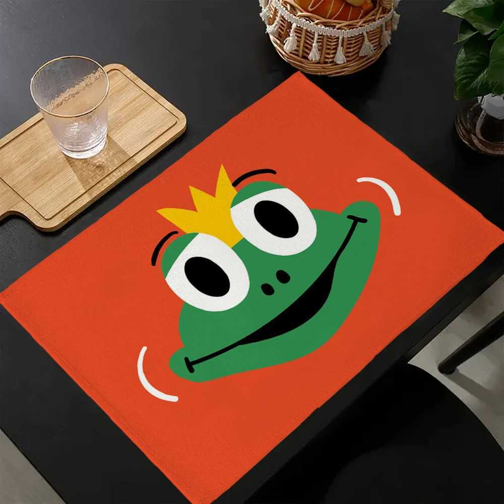 Cute Animal Cartoon Printing Linen Insulation Western Food Mat Tableware Mat Holiday Table Decoration Coaster C251122