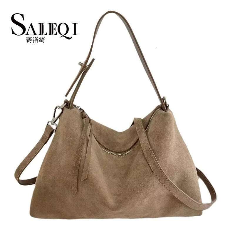 Fashion Autumn Winter Women S Big Boston Tote Soft Matte Suede Cowleather Khaki Handbag Shoulder Crossbody Coffe Bag For Bag