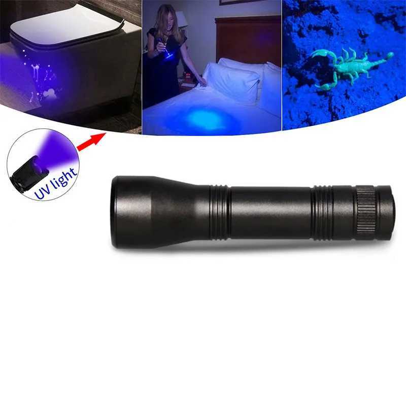 UV Flashlight 395nm Black Light Flashlights Zoomable UV Torch Ultra Violet Light Flashlights Blacklight Flashlight 18650 C251122