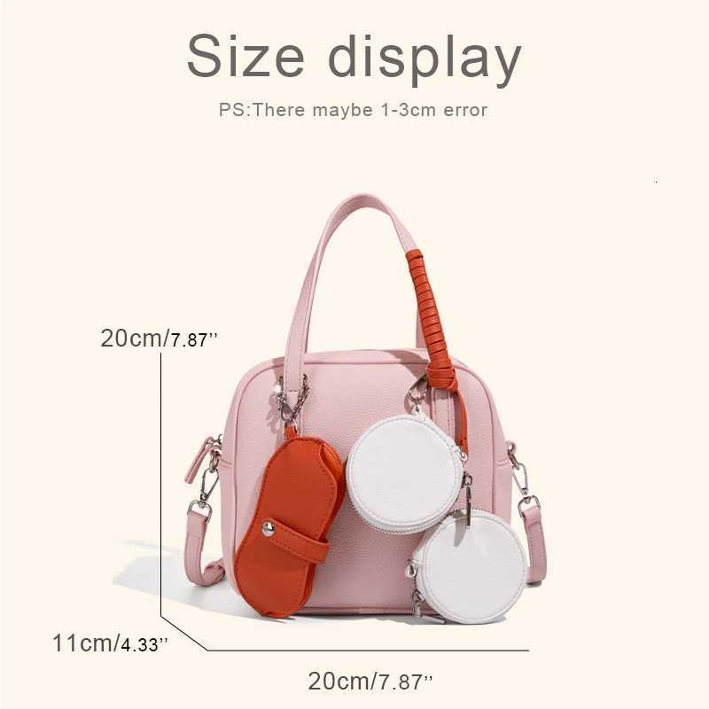 Korean Casual Box Composite Bags For Women Luxury Designer Handbag Purse 2025 New In PU Lychee Pattern Top Handle Small ShoulderT251122