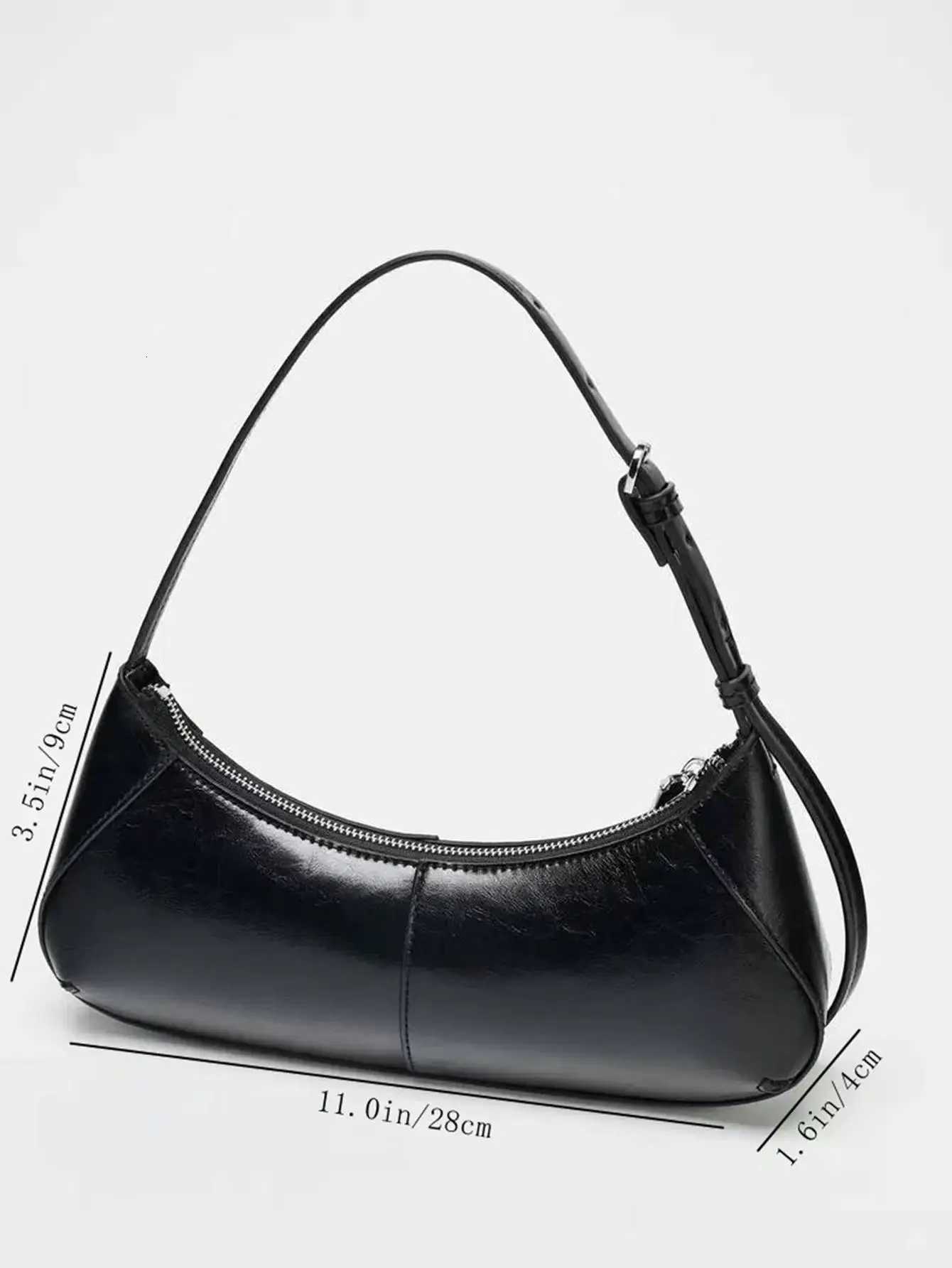 New Designer PU Leather Womens Shoulder Bag Solid Color Half-Moon Retro Crossbody Bag Hobos HandbagT251122