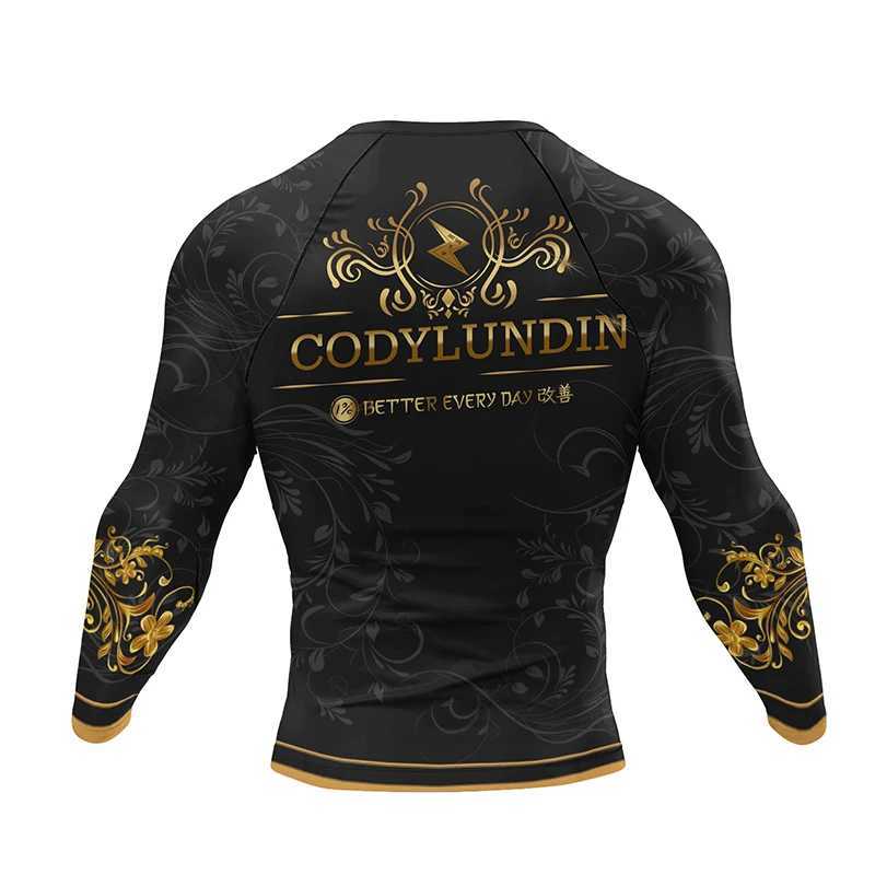 Mens track and field uniform MMA Rashguard Jiu Jitsu T-shirt+pants set fitness boxing jersey BJJ Muay Thai shorts gym Rashguard sportswear W250422