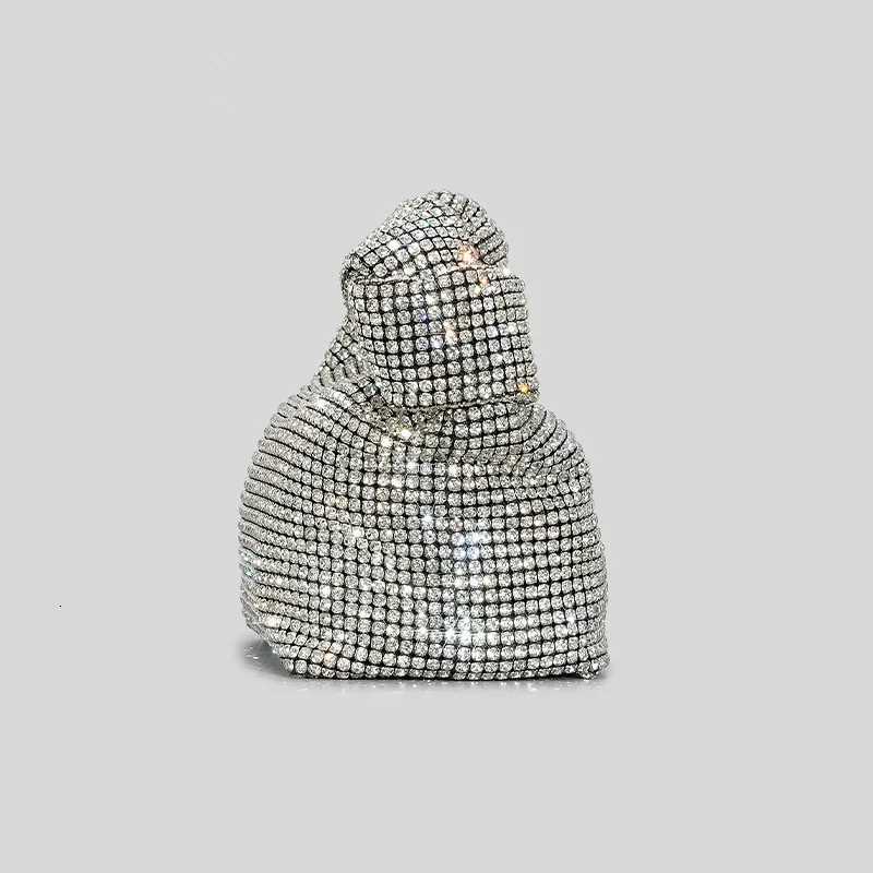 Handle Rhinestones Knot Evening Bags Silver Crystal Top Handle Bag for Women Purses and Handbags Luxury Designer Handbag Tote K251121