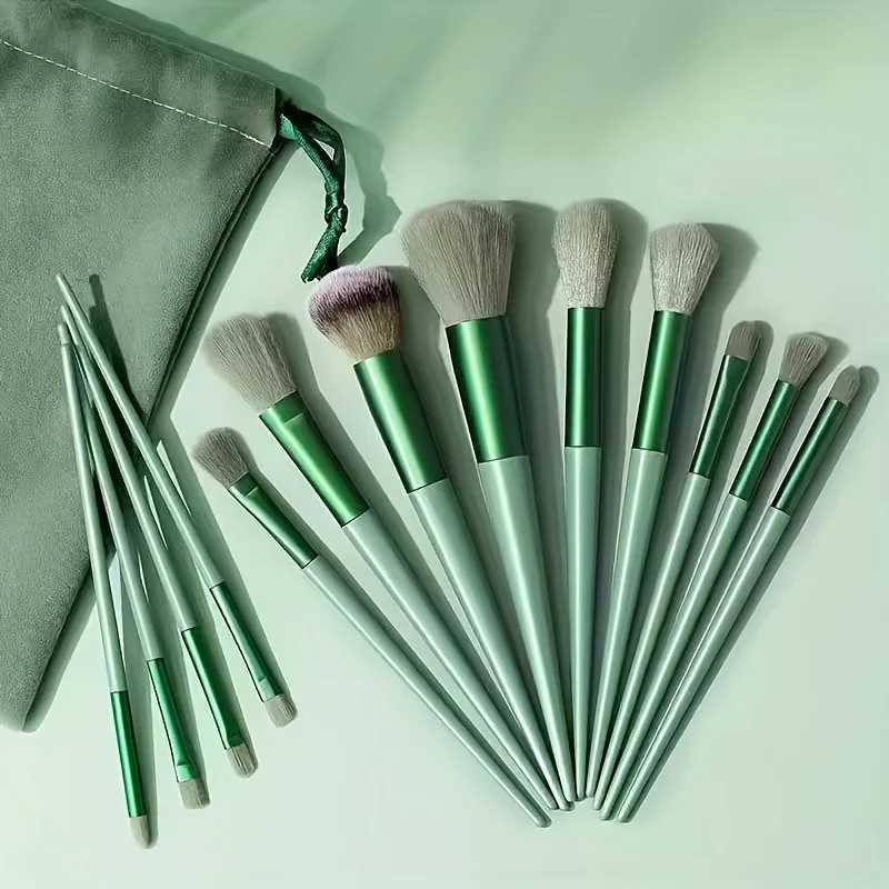 13-Piece Soft Synthetic Makeup Brush Set Includes Blush Foundation Eyeshadow Lip Brushes Ergonomic Handle Durable Abs Plastic C251122