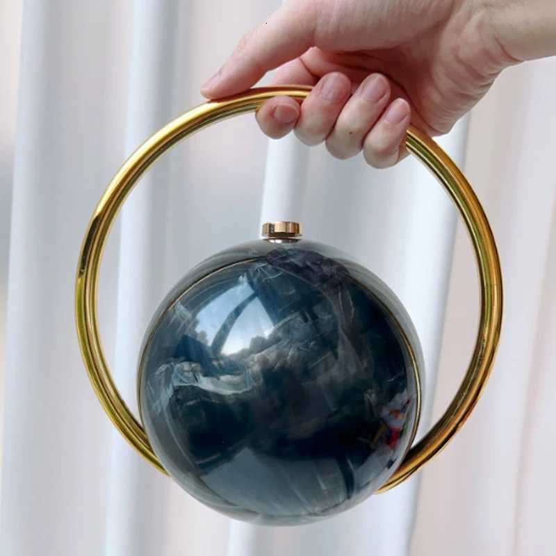 Fashion Bride Pearl White Round Metal Gold Women Luxury Evening Banquet Clutch Bag Wedding Purse Party Day Handbag K251121