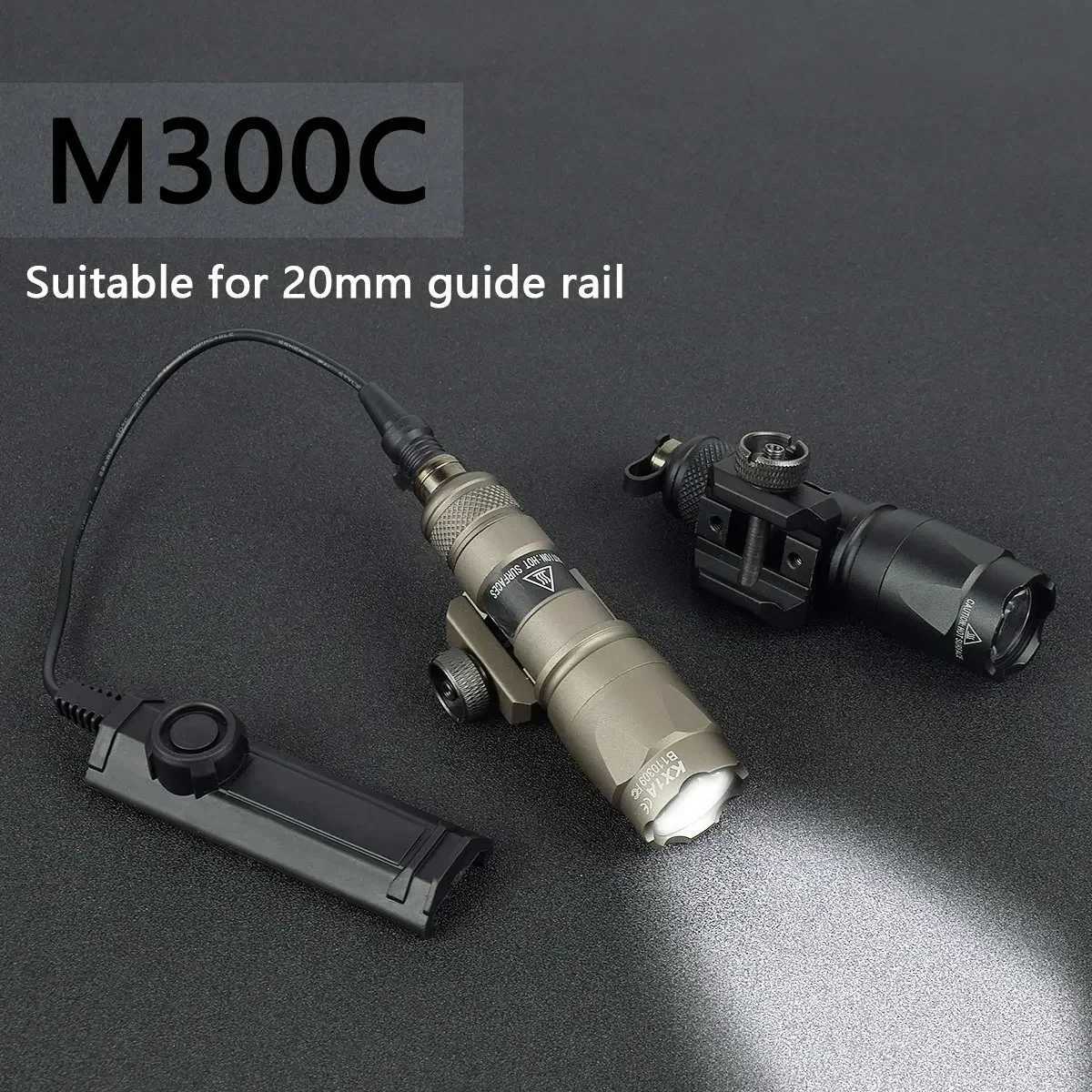 Surefir Tactical Flashlight M300 M600 M600C Scout Light With Dual Function Pressure Switch 600 Lumen Hunting Weapons Gun Light C251122