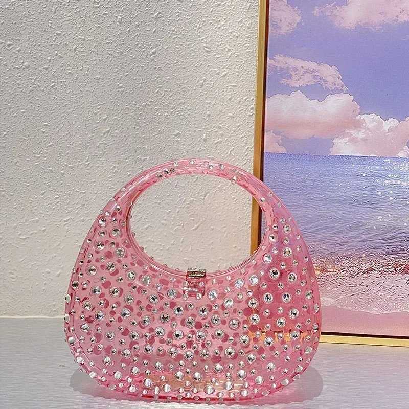 Handmade Rhinestone Purses and Handbags for Women Luxury Designer Transparent Top Handle Bags Banquet Bag Evening Clutch Bags K251121