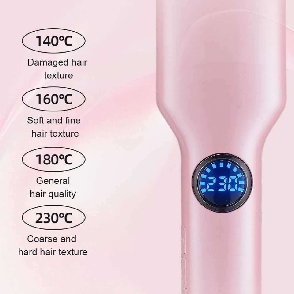 2-in-1 Ceramic Hair Straightener And Curling Iron with Negative Ion Technology Adjustable Temperature Wide Plate for Versatile ST251122