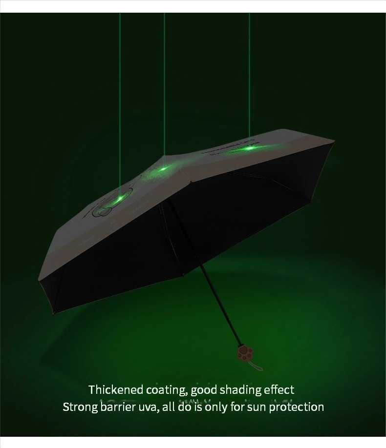 Spot UV sunshade umbrellas cute pet cat claw handle cartoon creative folding three-fold umbrellaM251122