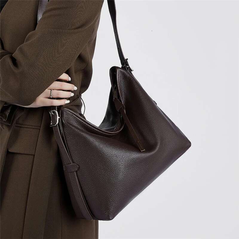 Burminsa Genuine Leather Hobo Shoulder Bags For Women Trend Designer Large Capacity Dumpling Messenger Ladies Handbags Bag Bag