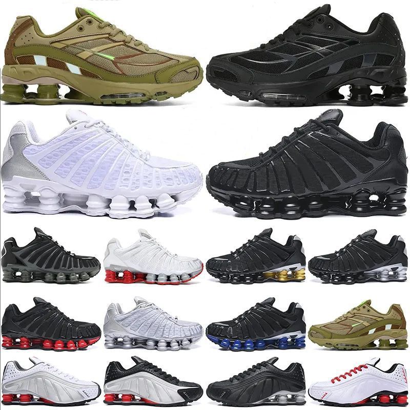 Shox TL Running Shoes Triple Black White Blue Red Pink Grey Men Women Trainers Sports Outdoor Sneakers