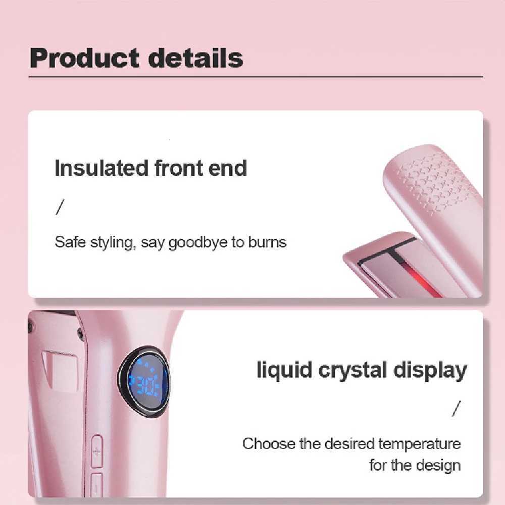 2-in-1 Ceramic Hair Straightener And Curling Iron with Negative Ion Technology Adjustable Temperature Wide Plate for Versatile ST251122