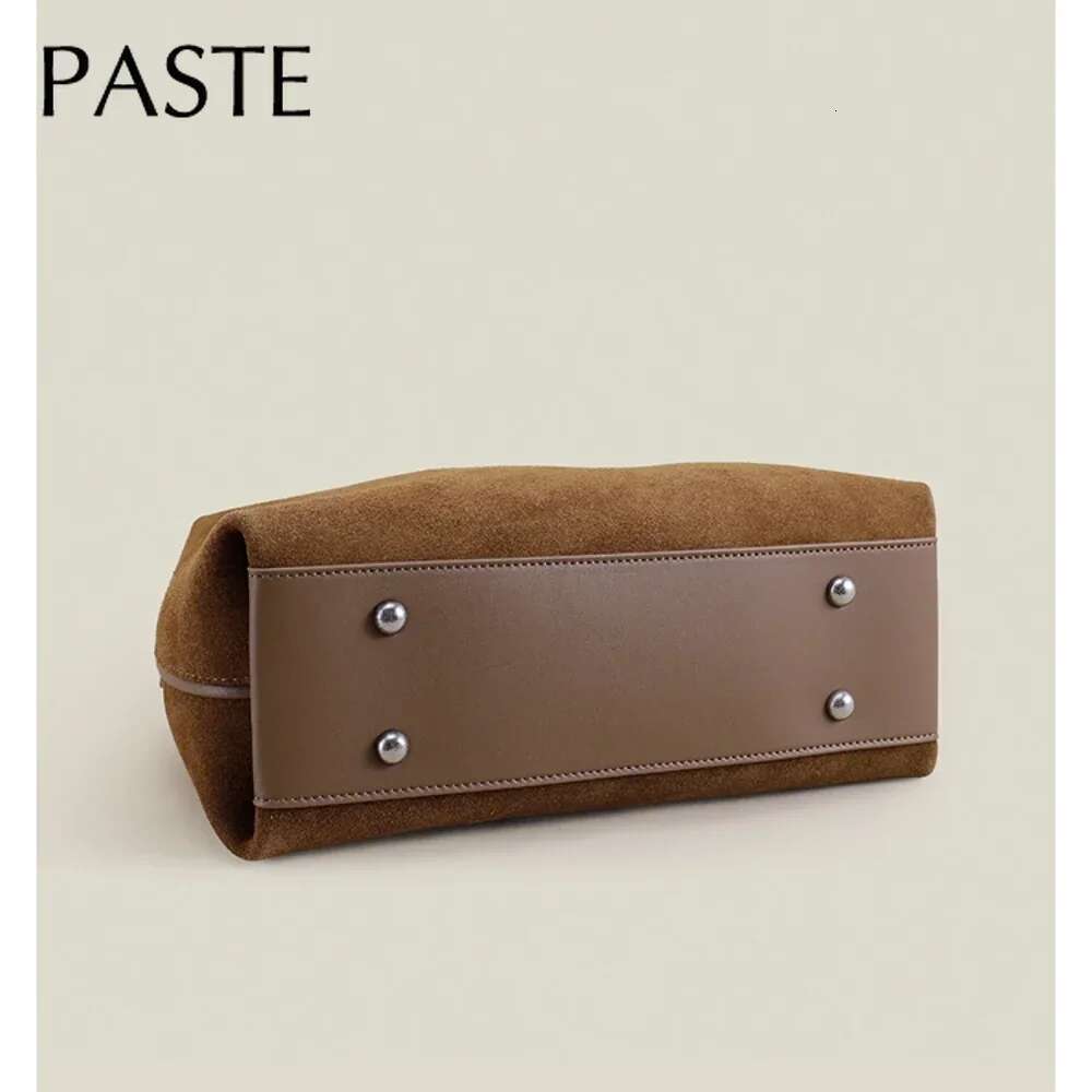 Upgrade Version Dark Red Coffee Matte Suede Leather Pillow Tote High Quality Women S Handbag Winter Autumn Female Shoulder Bag Bag