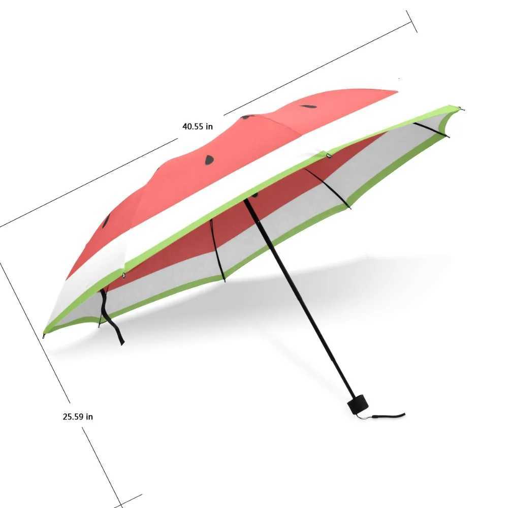 Summer Watermelon Pattern Umbrella Female Automatic Clear Folding Umbrella Rain Women Plant Elegant lady GiftsM251122